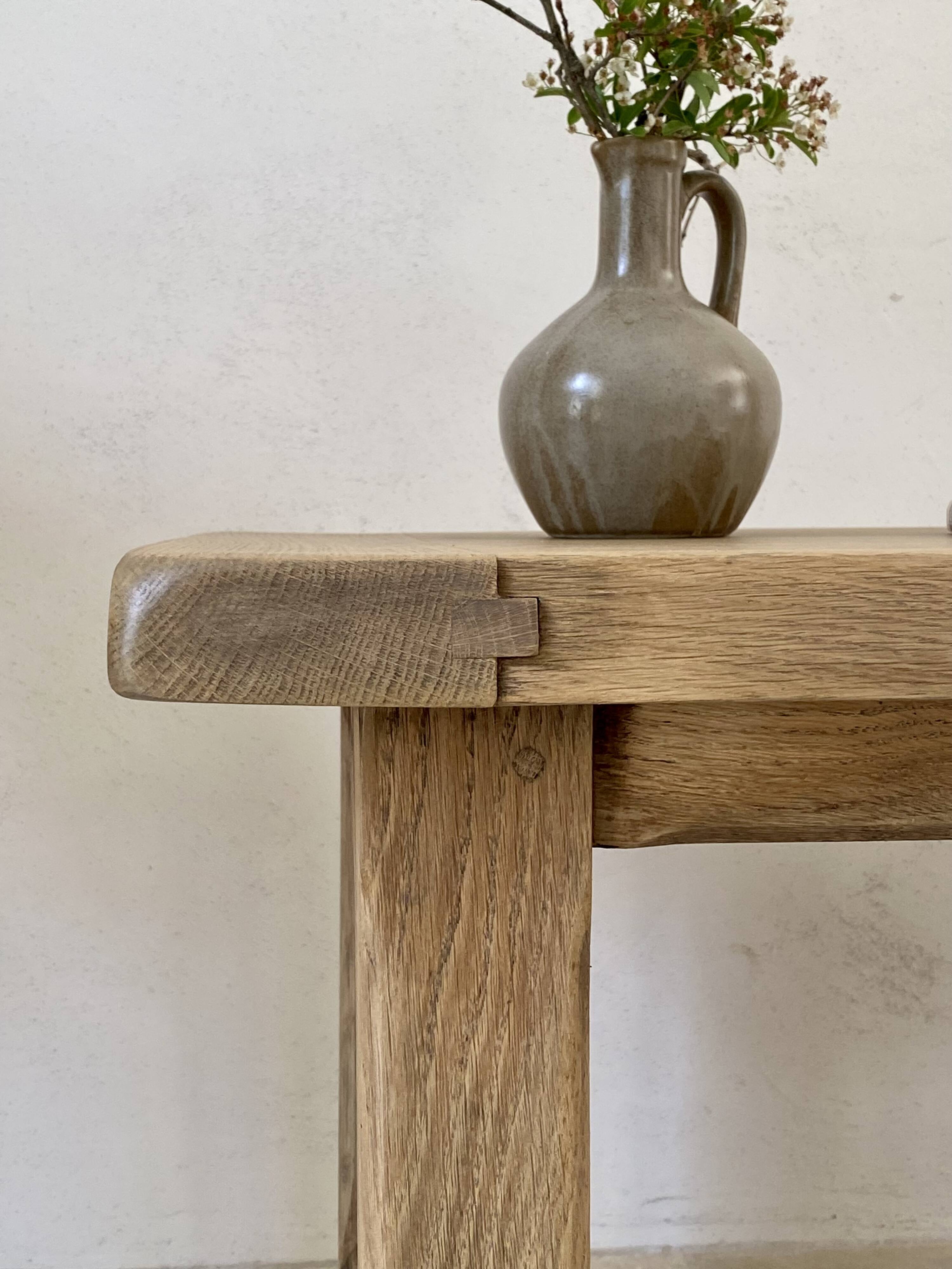 Brutalist coffee table in solid oak