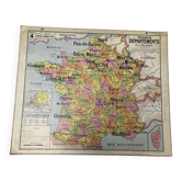 Old school map of France by Vidal Lablache.