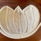 Rattan and bamboo lotus flower wall lamp