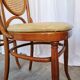 Set of 4 Vintage Bentwood Dining Chairs: Cane Back, Leather Seat, Thonet St