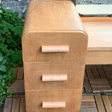 Art Deco dressing table in raw oak produced by Tatra Nabytok Czechoslovakia 1950
