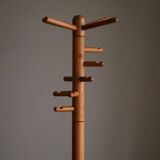 Decorative coat rack in solid pine, mid-century Danish style, 1970s.