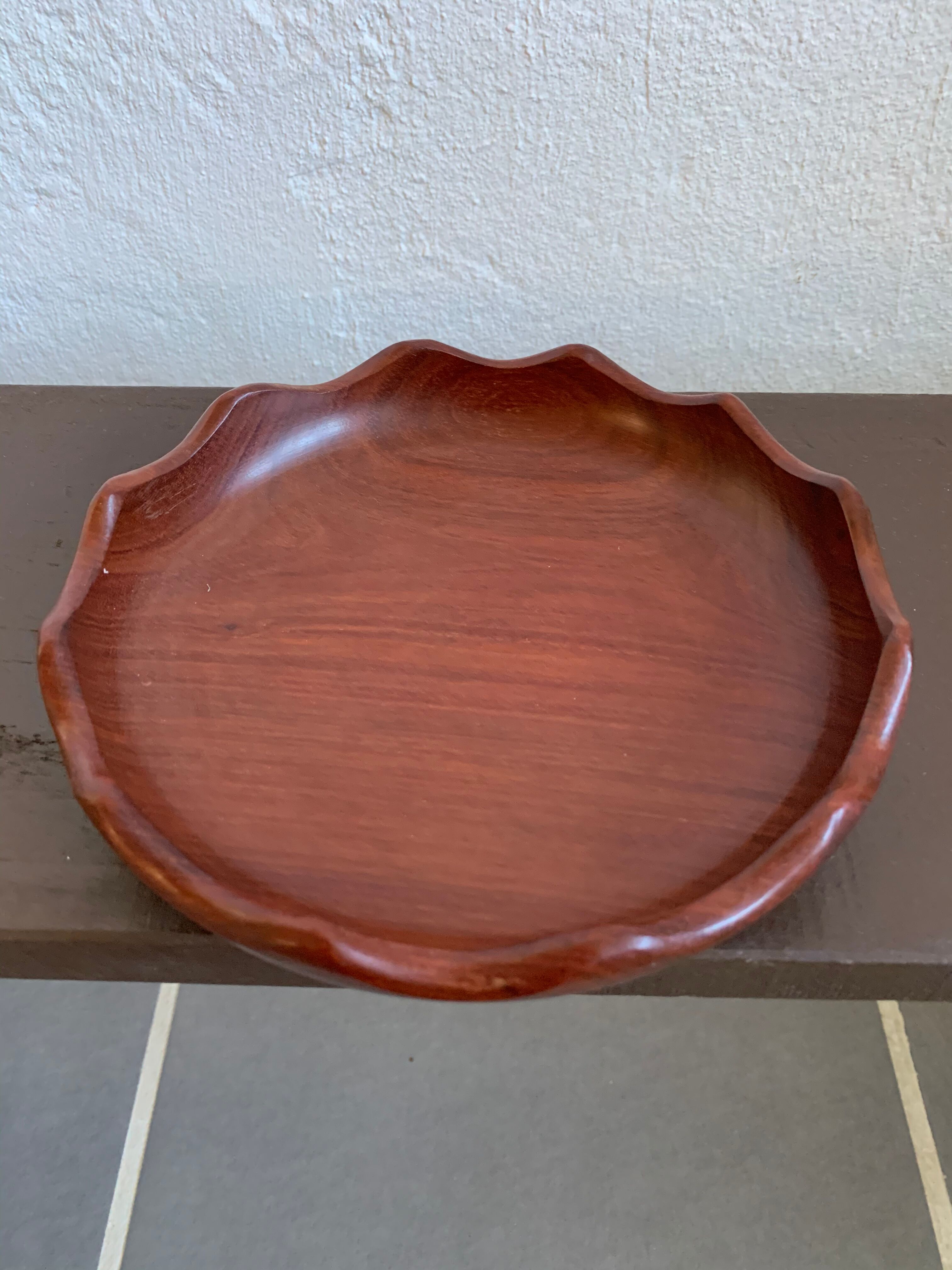 Vintage mahogany trinket bowl