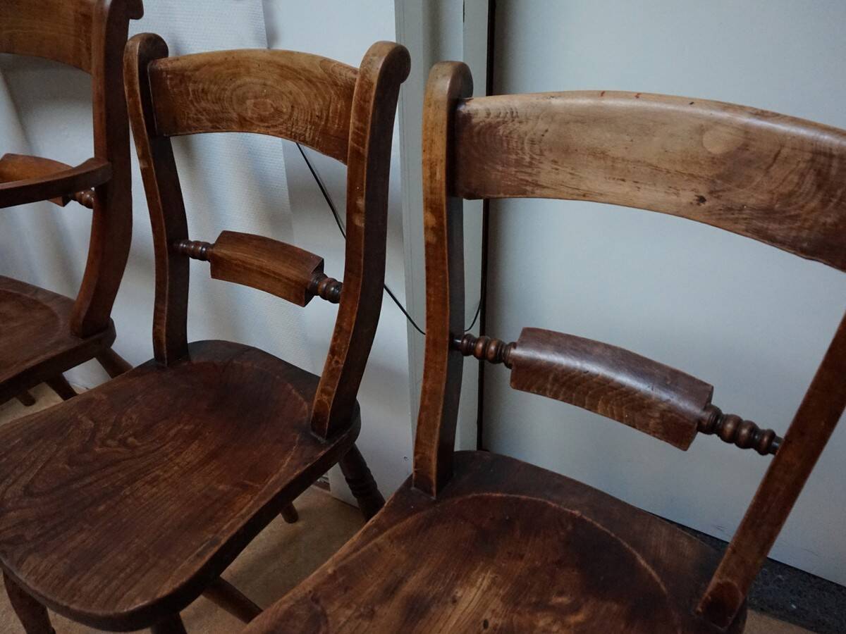 Antique Oxford Windsor chairs, 1850s set of 5