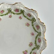 Plat à Gâteau et Assiettes à dessert Limoges | Rubans, Nœuds et Roses