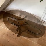 70s glass coffee table