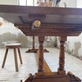 3m oak table from 1950 with its extensions