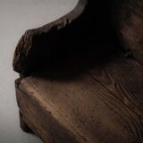 Alpine larch wood storage bench, Folk Art, Piedmont, 19th century