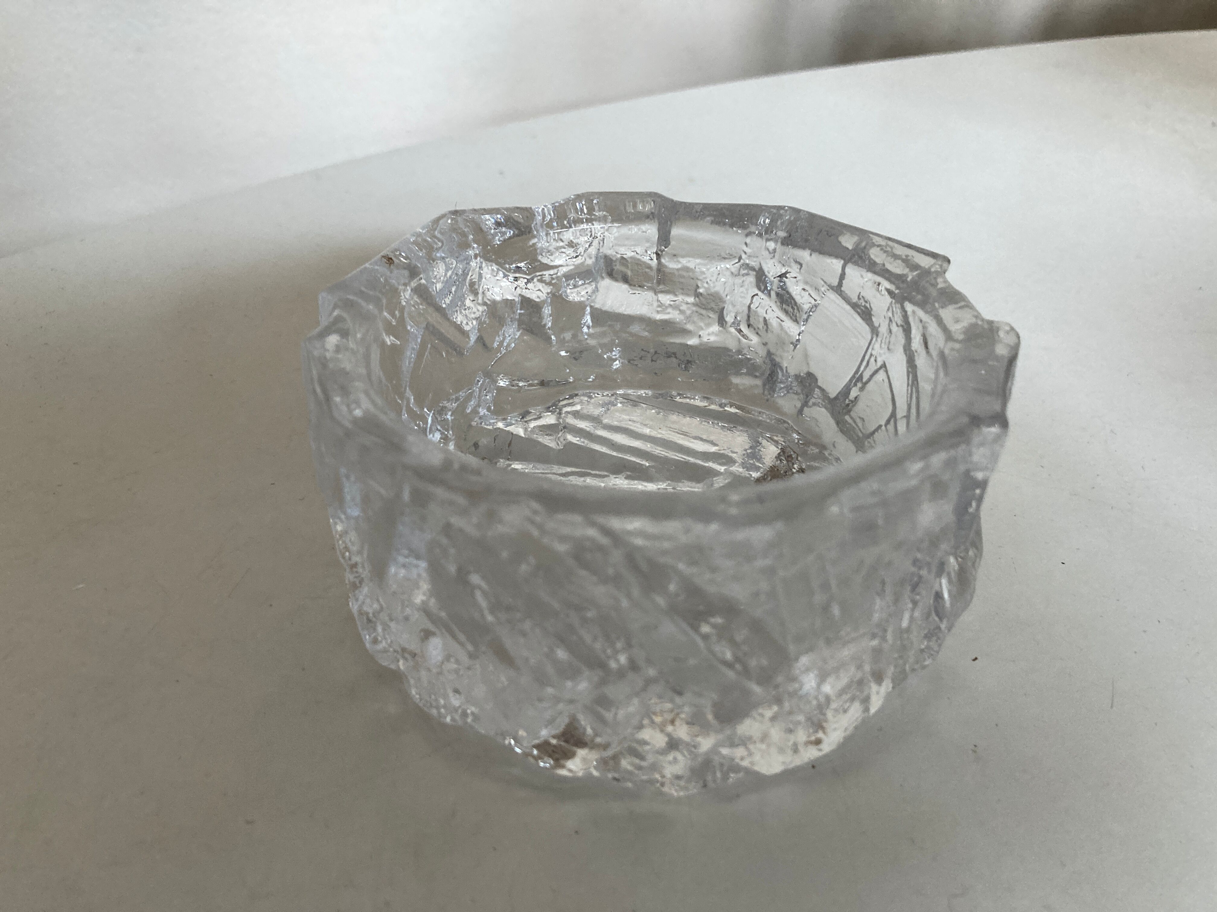 BhV Product Empty Ice Pocket in Scandinavian Pressed Glass 1970s