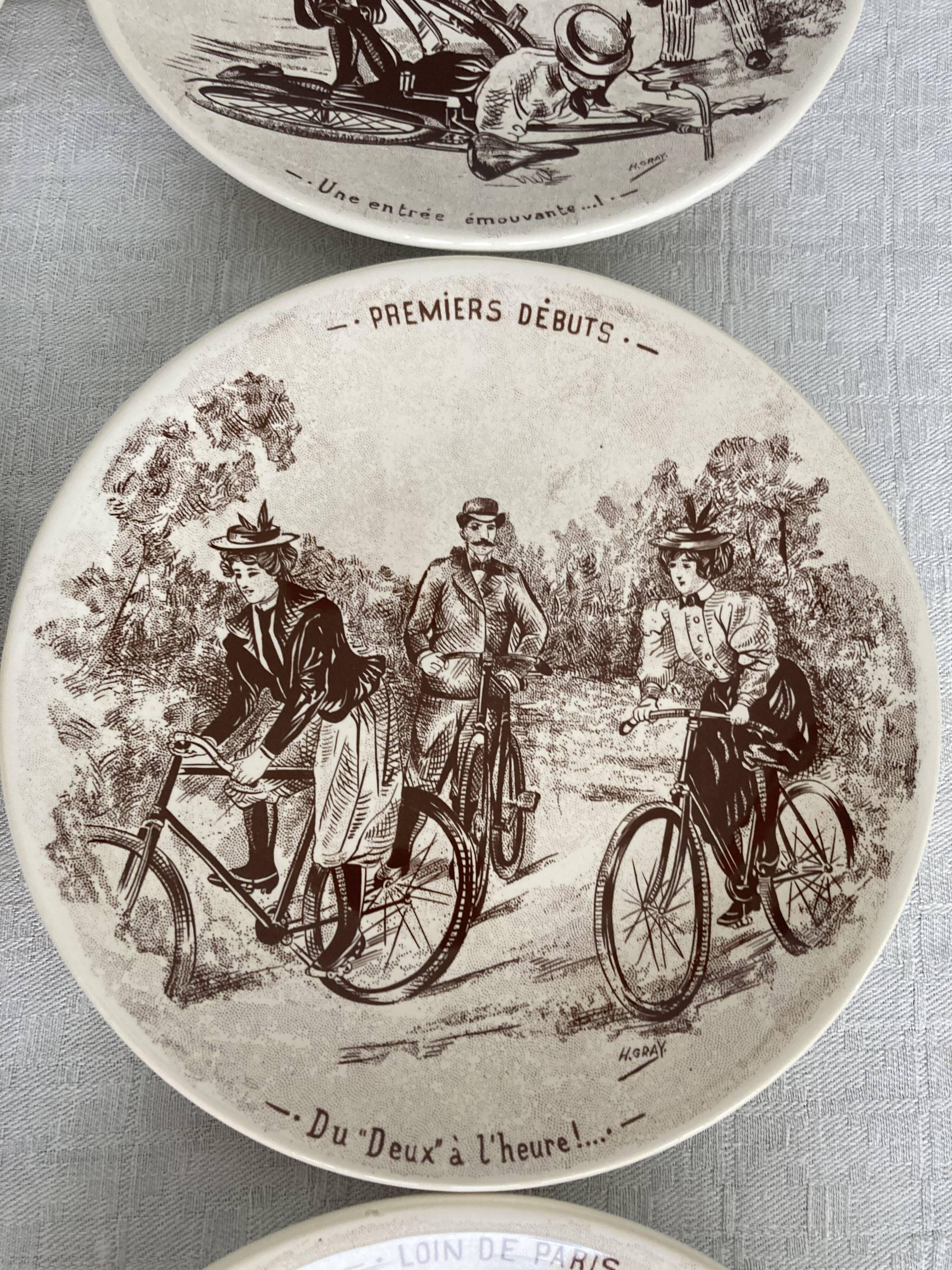 Set 6 assiettes thème Vélo manufacture St Clément