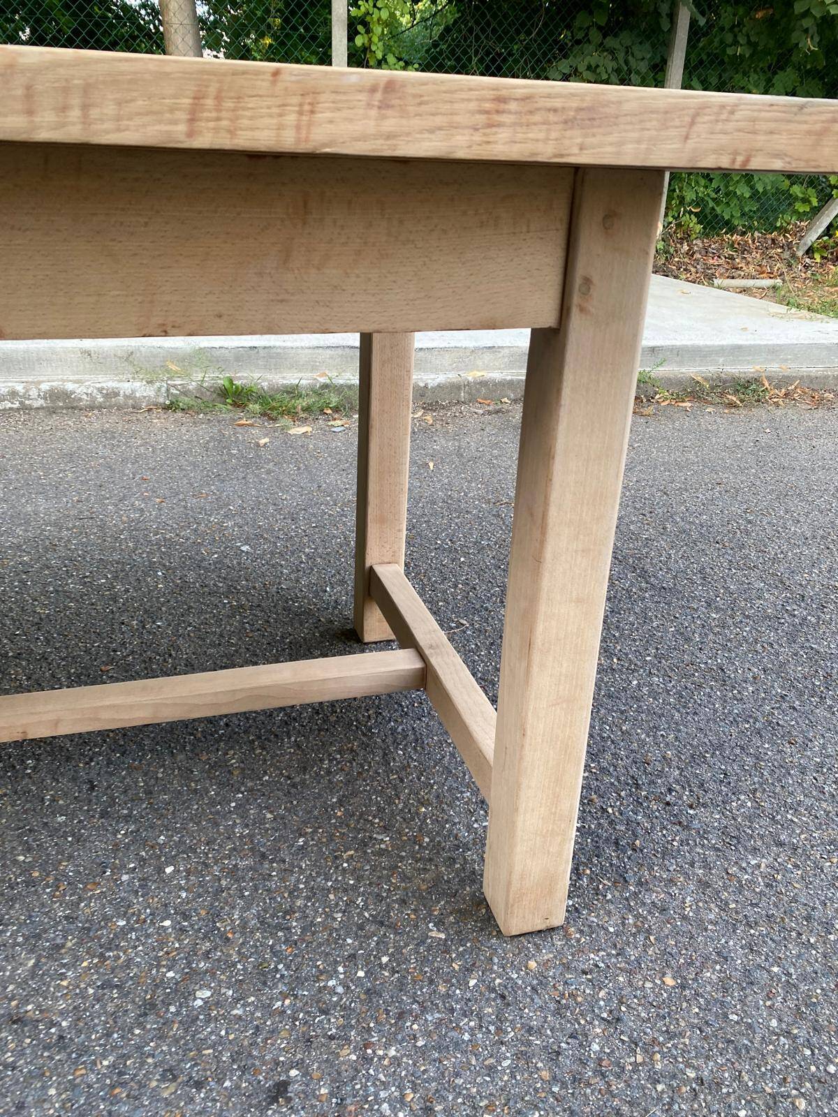Renovated 19th century farmhouse dining table with drawer 200cm