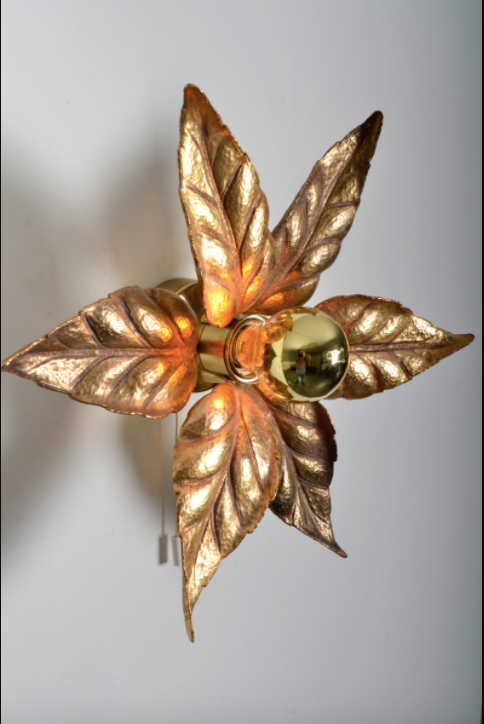 Massive Lighting 1970 Brass Willy Daro Flower Applique