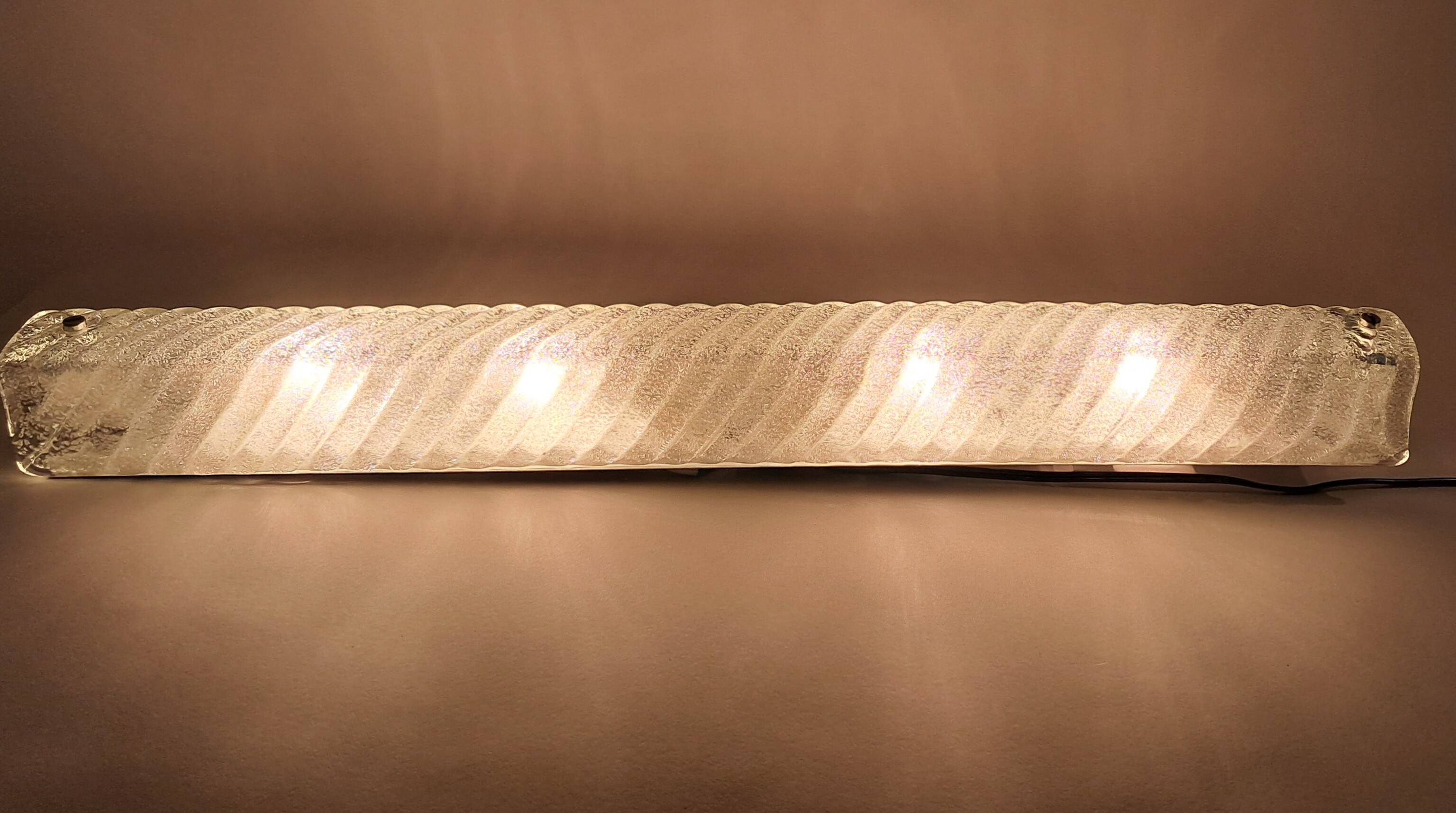 Large Eglo 4-light Murano glass wall lamp, Austria 1970s Vintage.