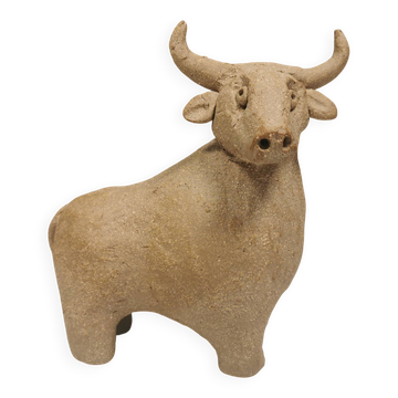 Magnifique taureau en céramique danoise des années 1970-1980.