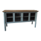 Buffet, desserte vintage réenchanté en vert de gris, plateau  bois.