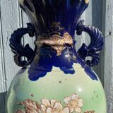 Pair of vintage 20th century Japanese Satsuma vases in decorated ceramic