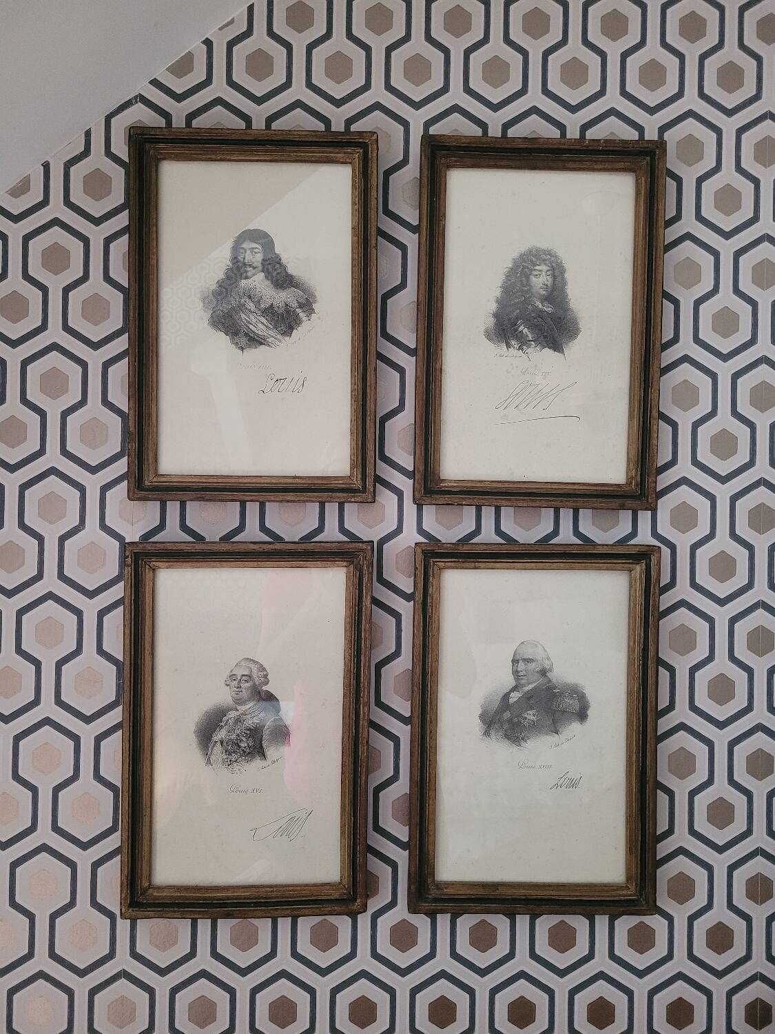Set of 4 portraits of Kings of France