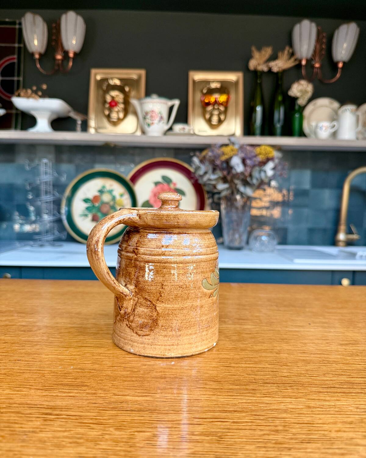 Small vintage stoneware pitcher