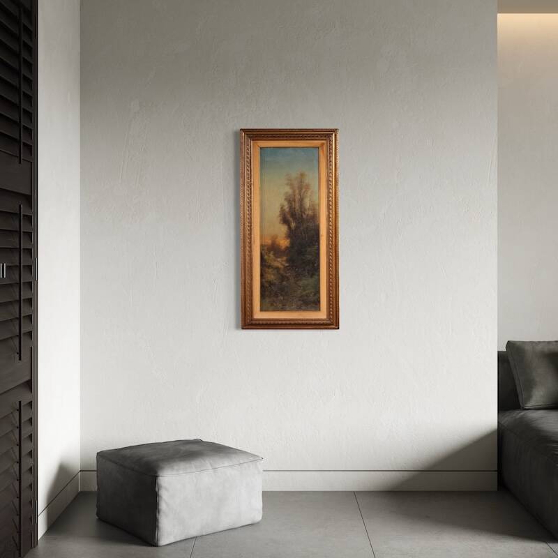 Italian painting signed Marko forest landscape from 19th century