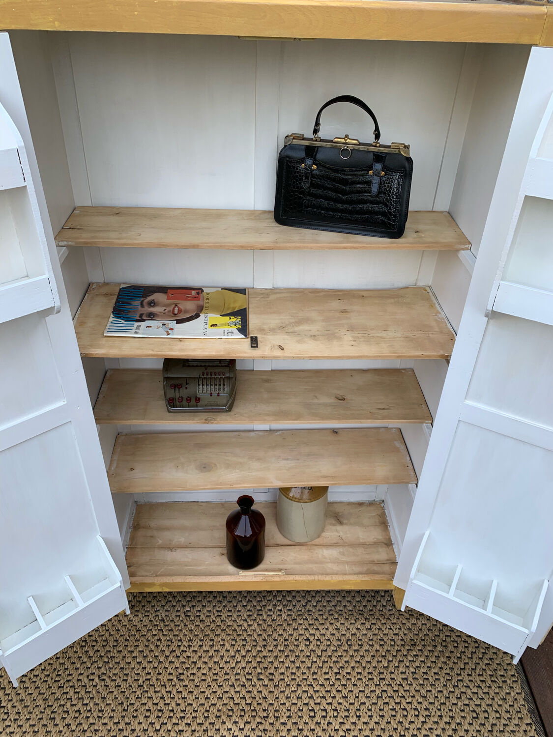 Parisian wardrobe in patinated wood