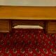 Louis XVI style desk, mahogany, tan leather