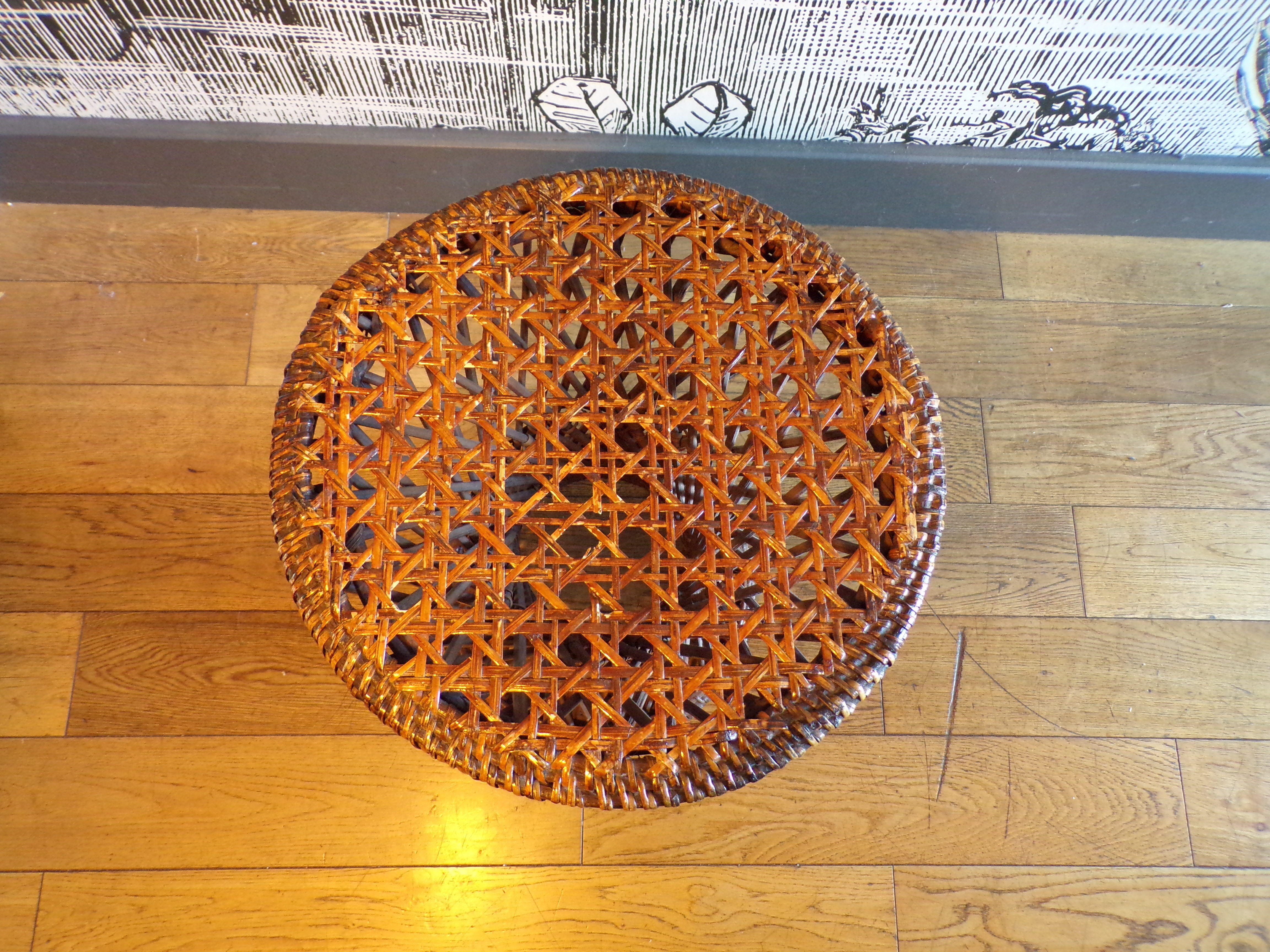 Vintage rattan stool