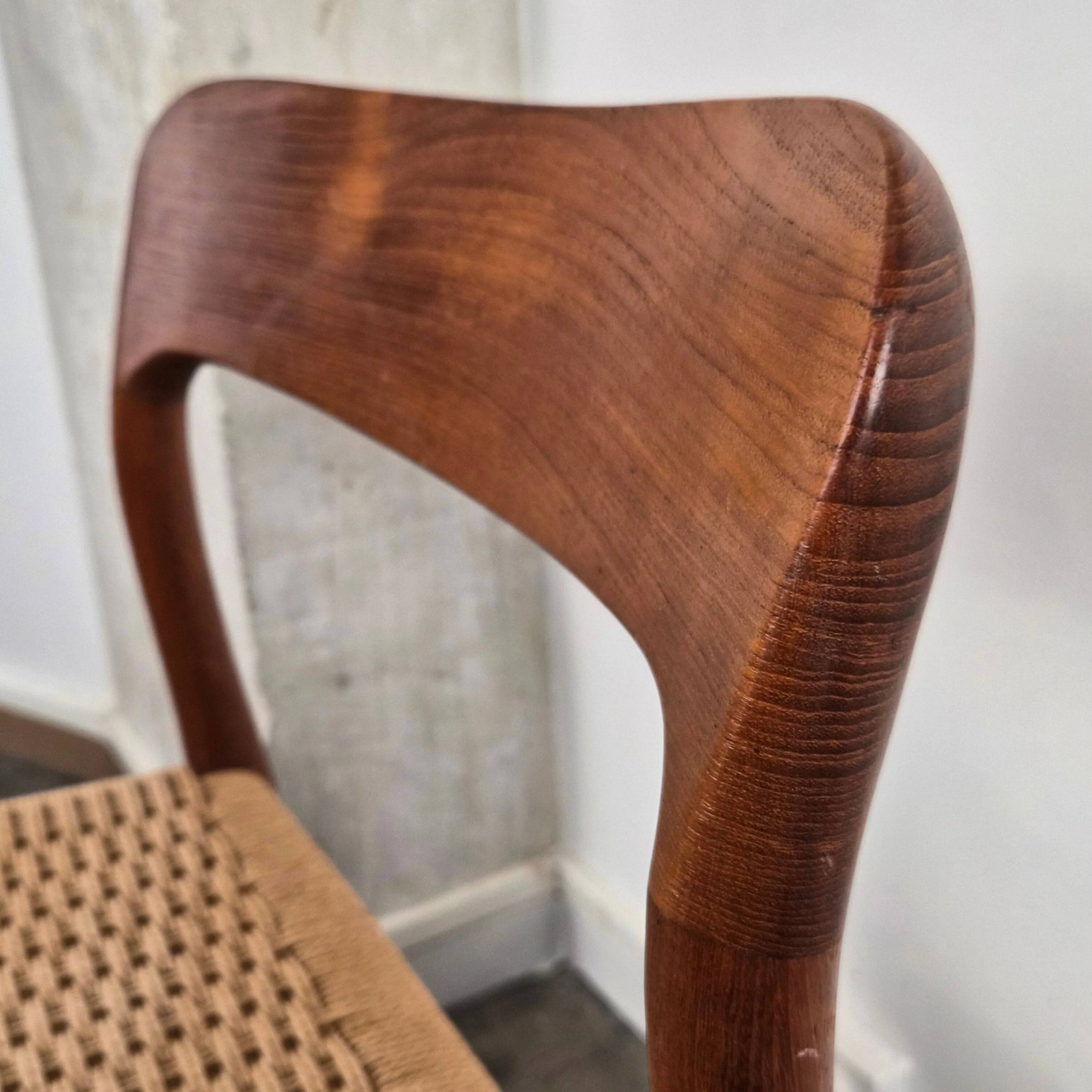 Teak and rope chair, model 75 by Niels O. Møller for JL Møller, Denmark, 1950.