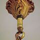 Lovely Quality Brass 6 Light Scrolled Acanthus Leaf Crystal Cage Chandelier 3626