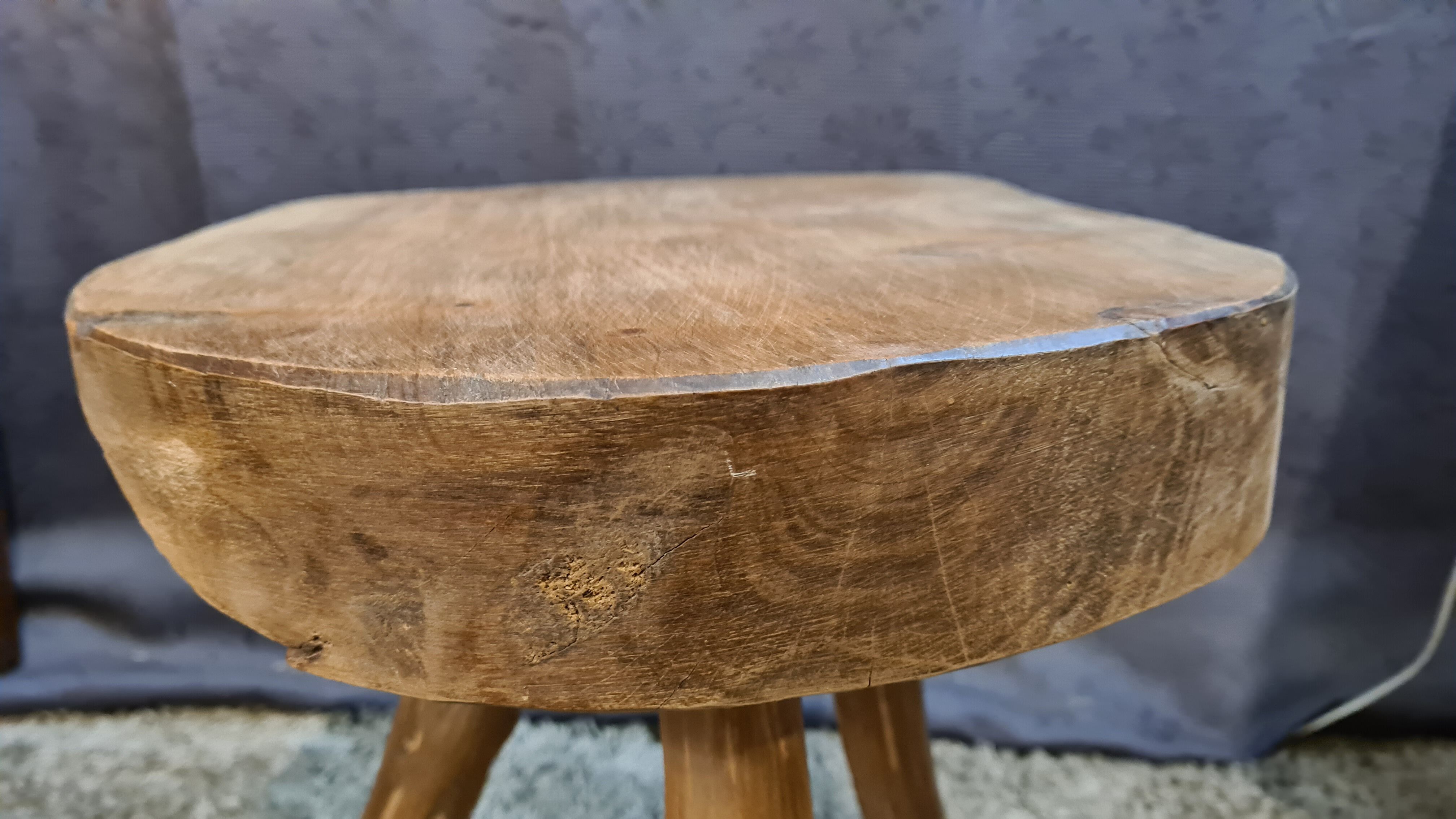 Tripod cowhide stool