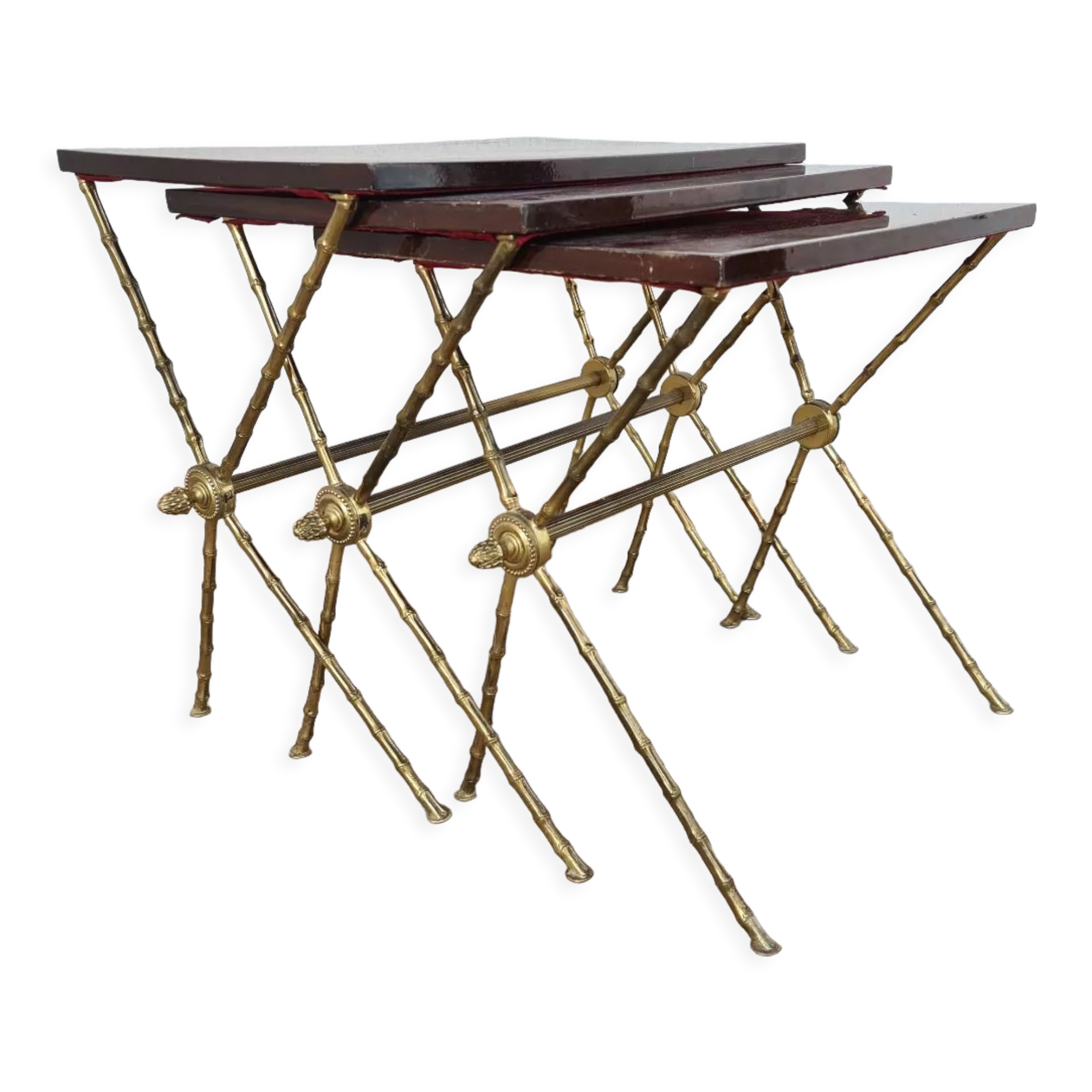 Série de 3 tables gigognes avec pieds en x