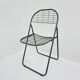 Niels Gammelgaard for Ikea grey wire metal folding chair, 1970s