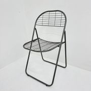 Niels Gammelgaard for Ikea grey wire metal folding chair, 1970s