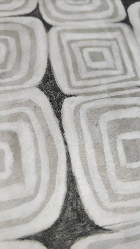 Abstract charcoal drawing 1 black and white