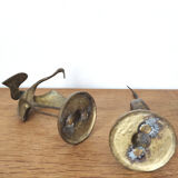 Couple herons in vintage brass