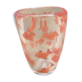 Glass vase with fish inclusions