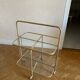 Brass and glass trolley from the 70s, foldable, perfect condition