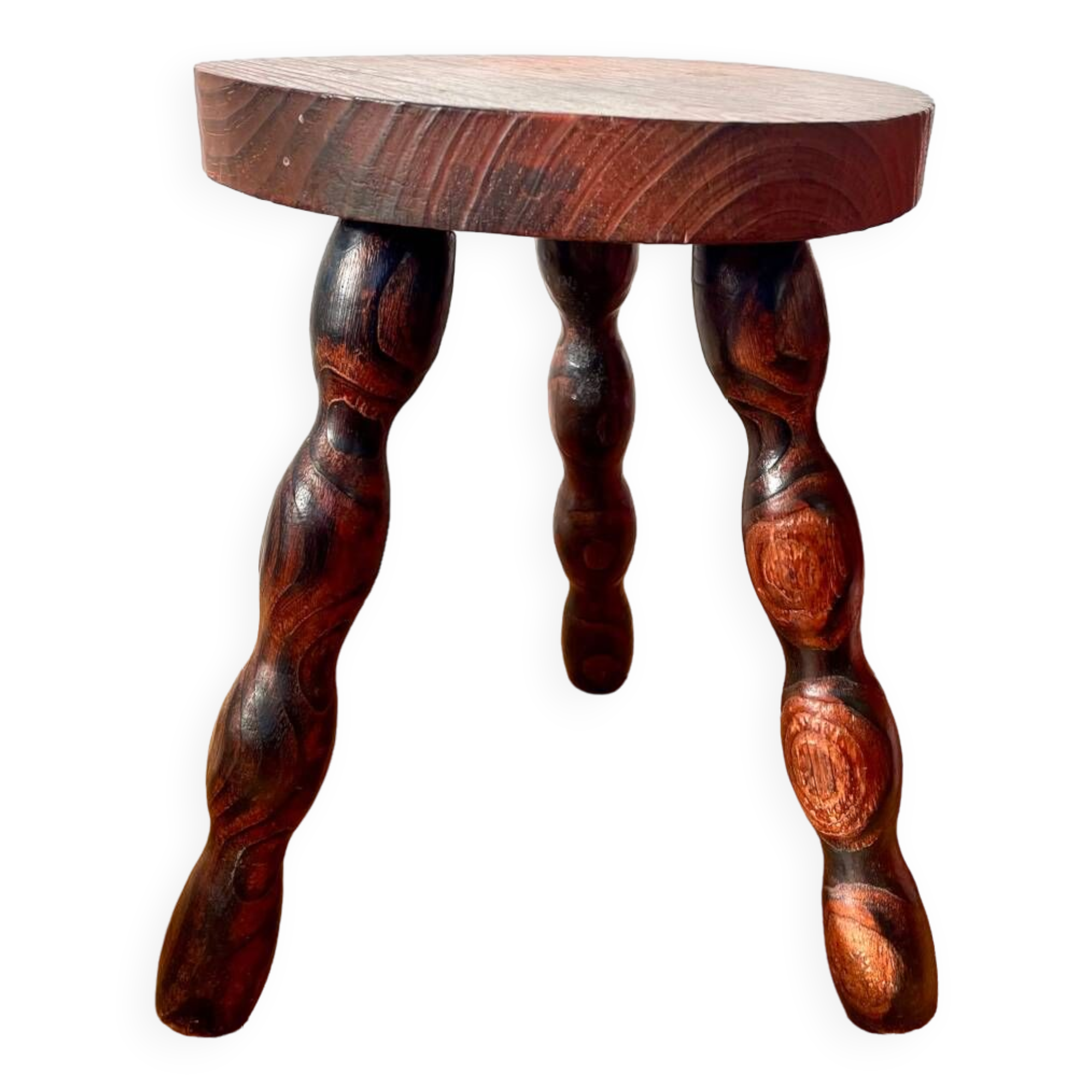 Vintage wooden tripod stool