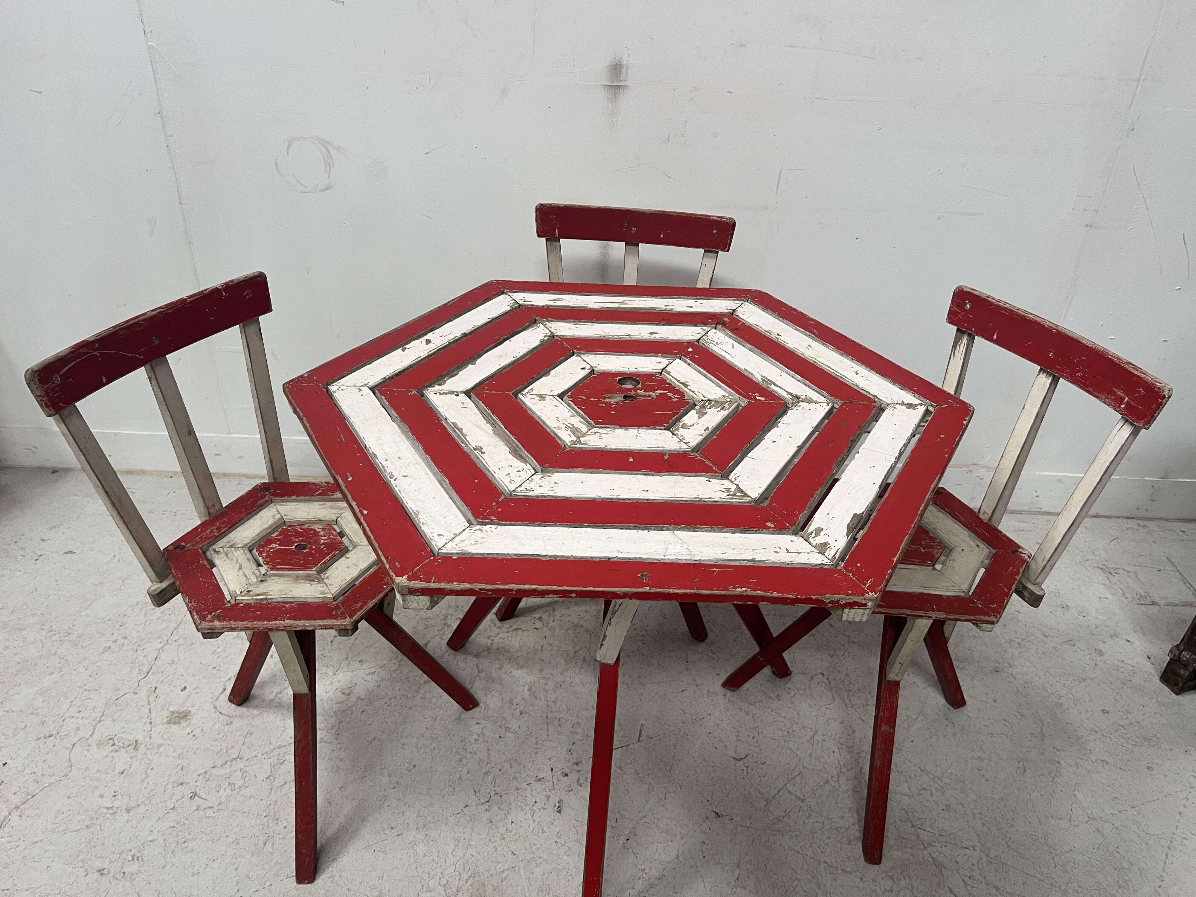 20th century lacquered beech garden furniture set