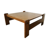 Square wooden coffee table from the 80s