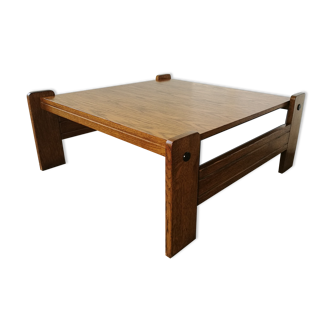 Square wooden coffee table from the 80s