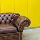 Chesterfield 3-seater sofa – Handmade brown leather