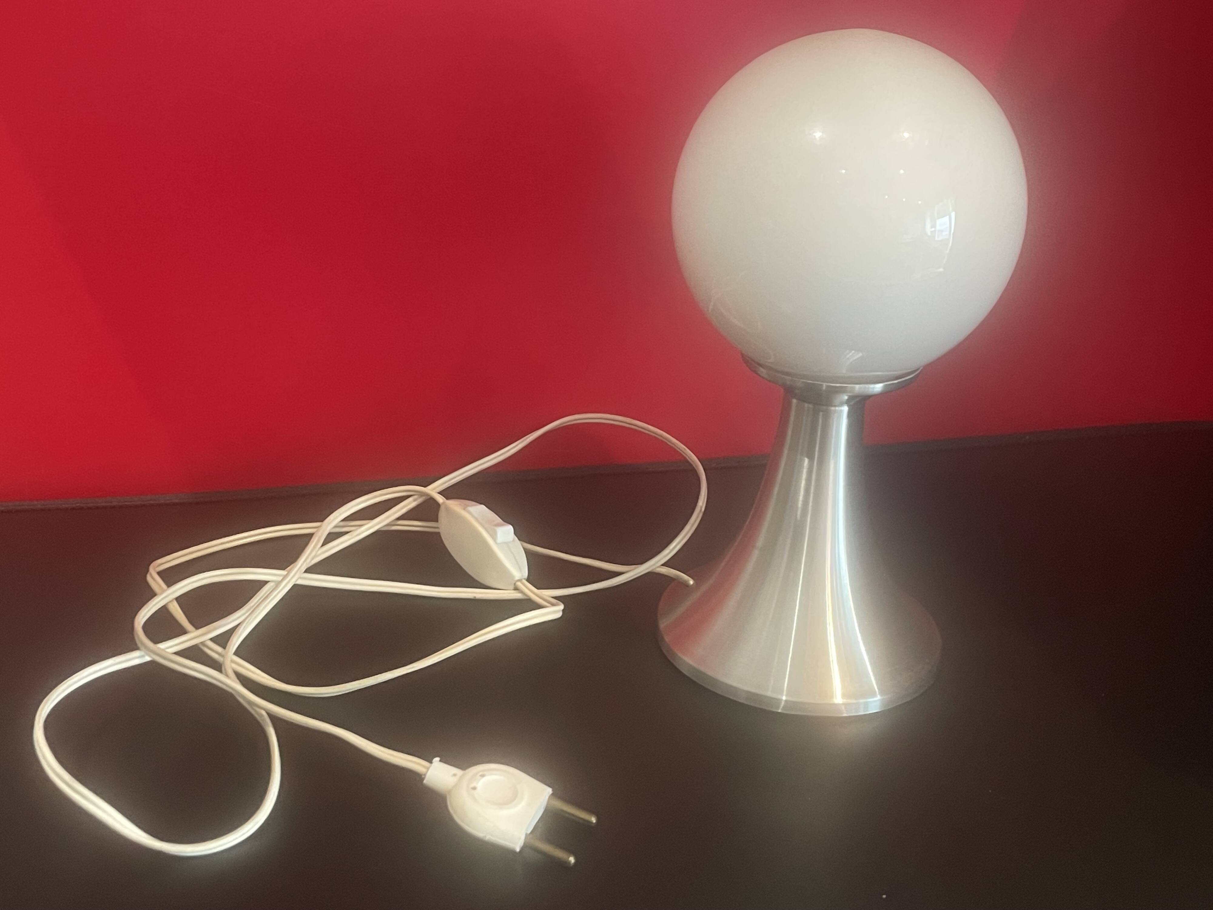 70's Lampe  Design  Aluminium Brossé - 23 cm