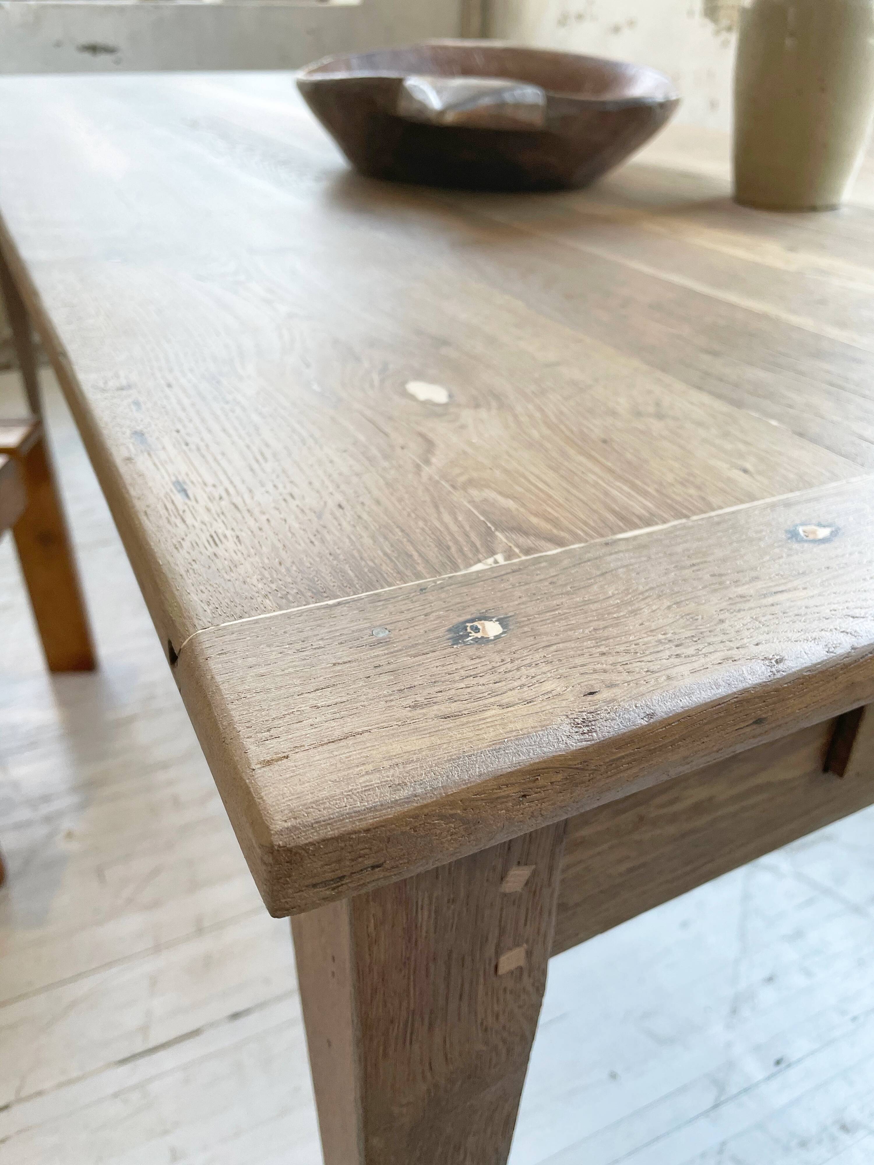 2m oak farm table