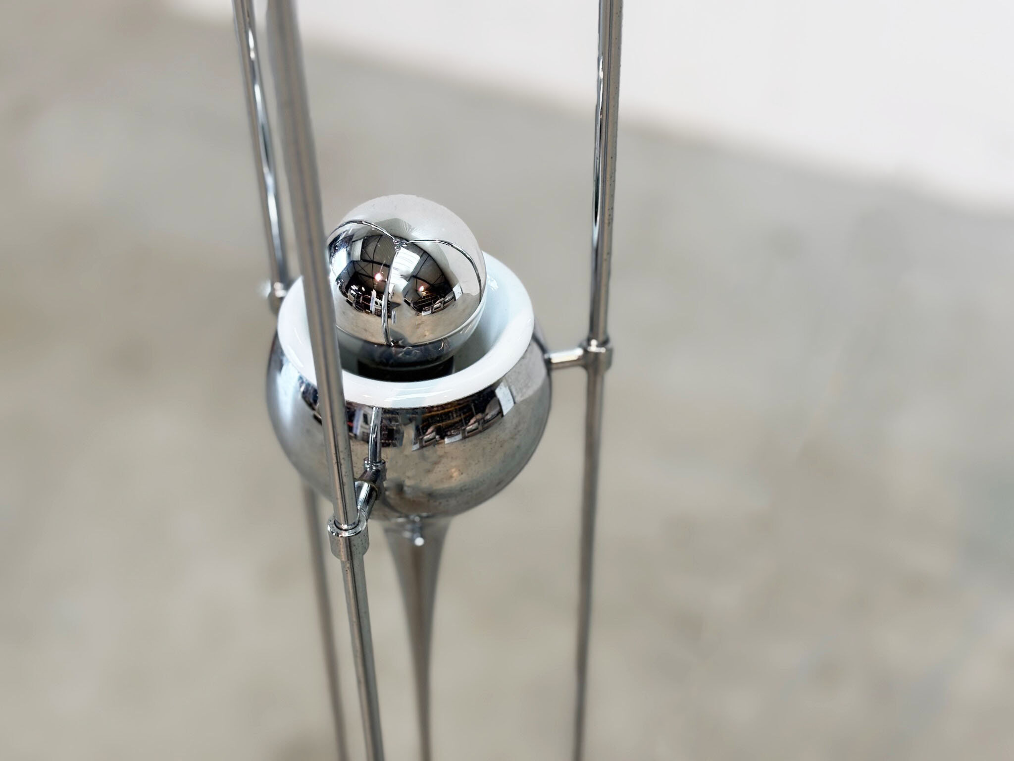 Chrome floor lamp attributed to Angelo Brotto