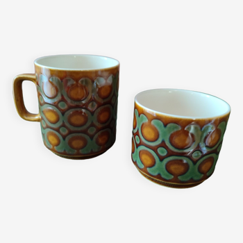 Duo mug et tasse ceramique Anglaise