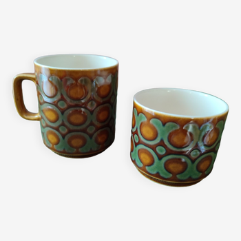 English ceramic mug and cup duo