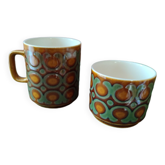 English ceramic mug and cup duo