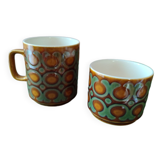 Duo mug et tasse ceramique Anglaise