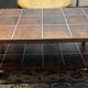Scandinavian coffee table from the 50s in teak and aluminum
