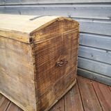 Antique chest, vintage wooden trunk